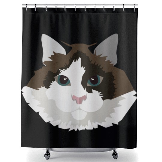 Cat face Shower Curtains