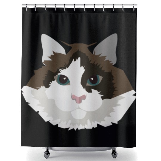 Cat face Shower Curtains