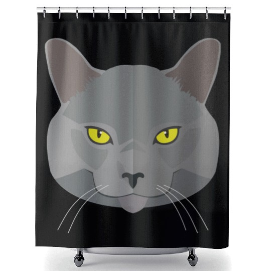 Cat face Shower Curtains