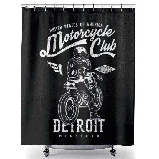 MotorcycleClub Detroit Michigan Shower Curtains