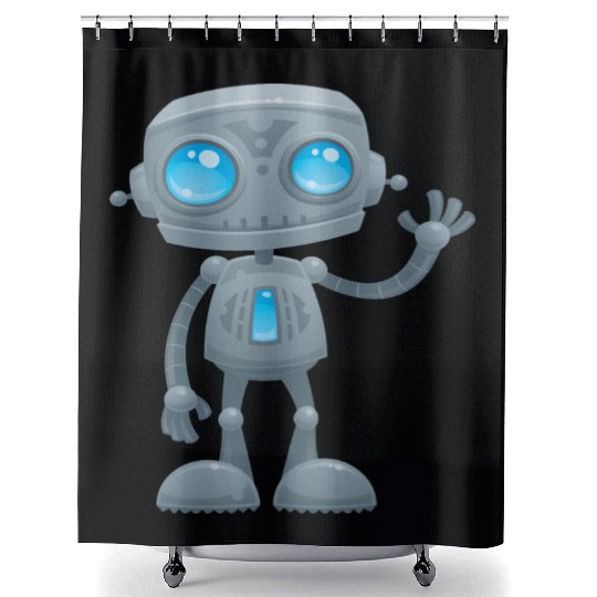 Waving Robot Shower Curtains