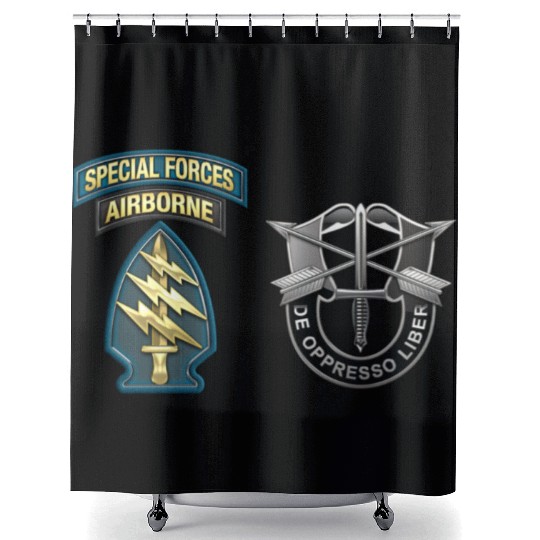 U S Army Special Forces Green Berets SSI DUI Shower Curtains