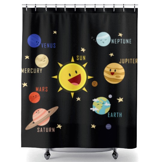 Planets Galaxy Shower Curtains Science Shower Curtains