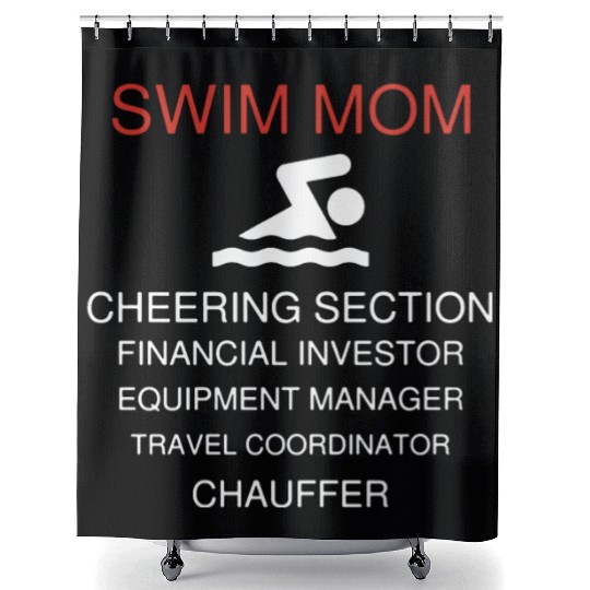 Swim Mom Duties Shower Curtains