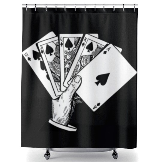 Royal Flush Vintage Illustration Shower Curtains