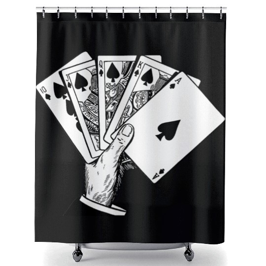 Royal Flush Vintage Illustration Shower Curtains