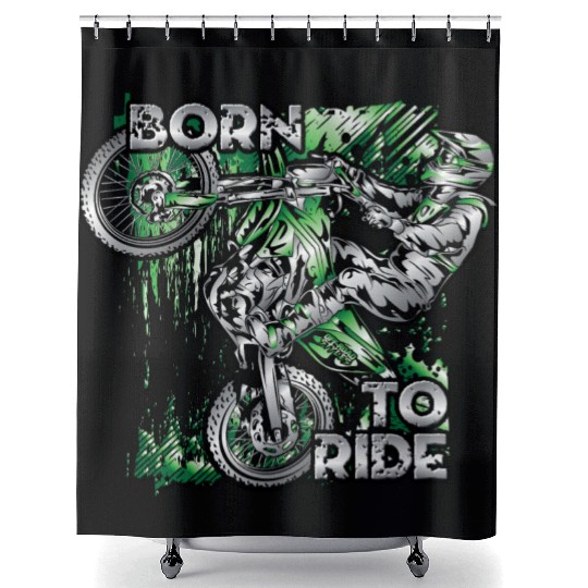 Supercross Born To Ride Shower Curtains