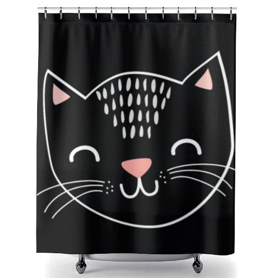 cat face cute gift love cuddle pet relax animal Shower Curtains