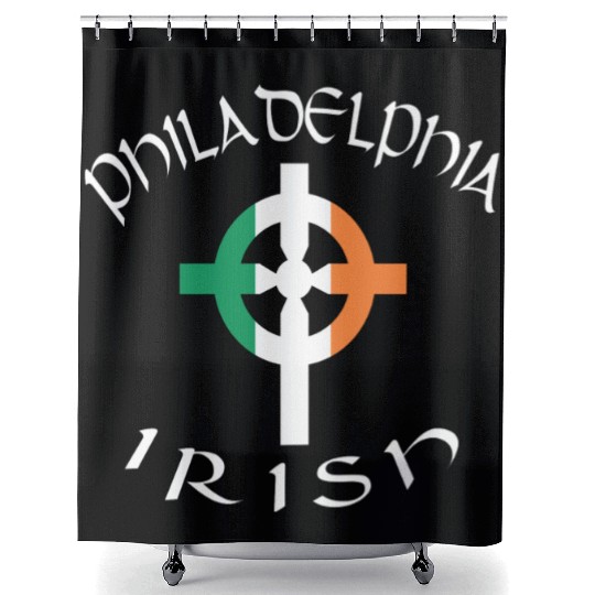 Ireland Pride Philadelphia Irish Celtic Cross Shower Curtains