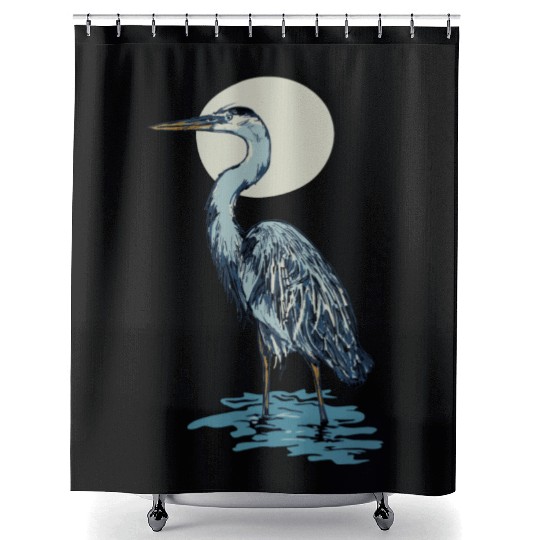 Heron Moon Shower Curtains