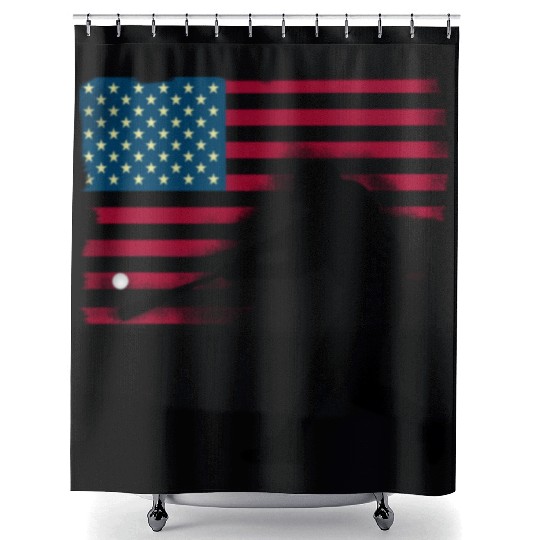 baseball bat glove usa flag pitcher ball hit sport Shower Curtains