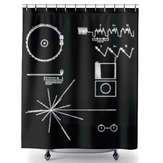 golden record NASA voyager space official images Shower Curtains