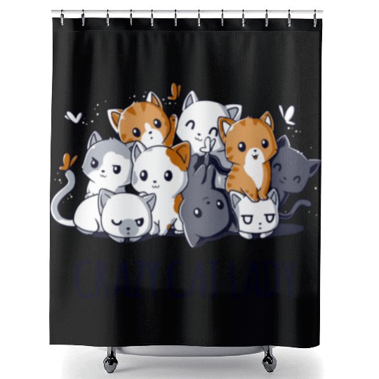 Crazy Cat Lady Shower Curtains