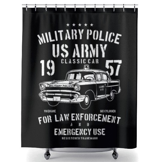 Army Classic Car Shower Curtains