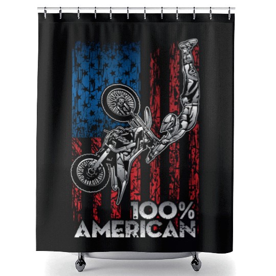 American Motocross USA Shower Curtains