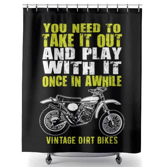 Dirt Bike Play Vintage Shower Curtains