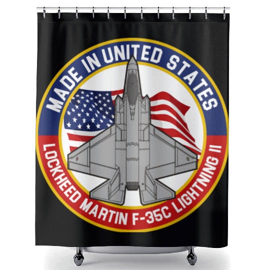 Lockheed Martin F-35C Lightning II - Made in USA Shower Curtains