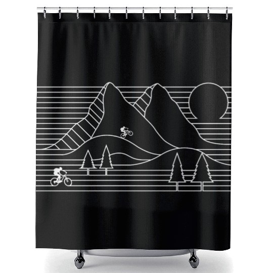 mountain biking mountain bike cycling nature Shower Curtains