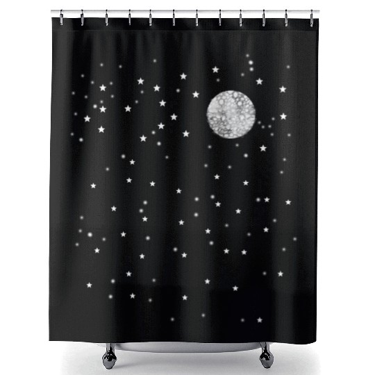 moon in the night sky Shower Curtains
