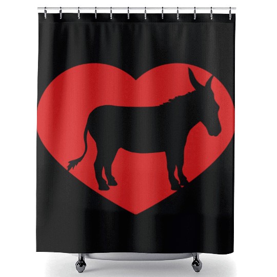 i love love heart donkey horse pony small packelse Shower Curtains