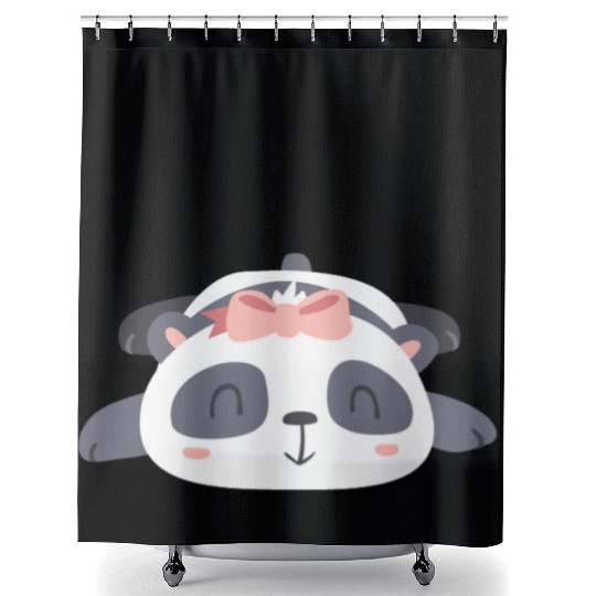 Sweet Panda Family Girl 3 Shower Curtains