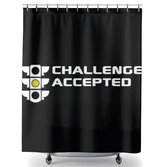 Challenge Accepted stoplight automotive mechanic c Shower Curtains
