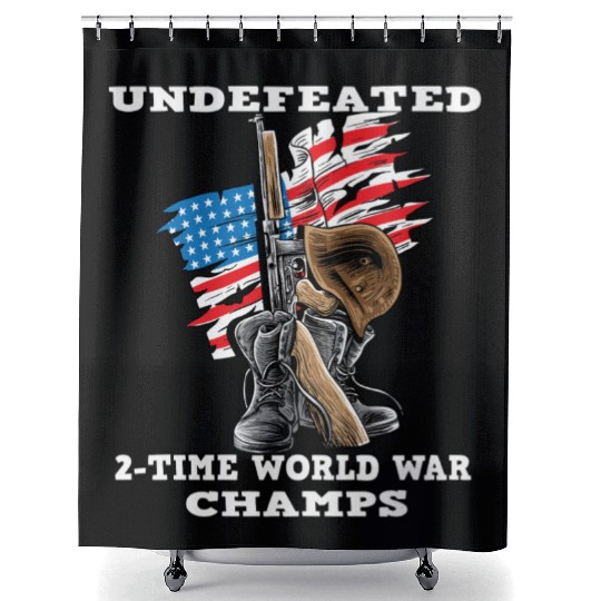 Undefeated World war 2 veteran Shower Curtains