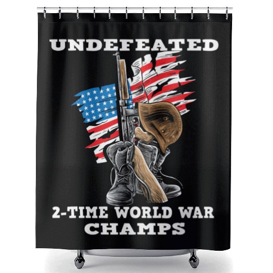 Undefeated World war 2 veteran Shower Curtains