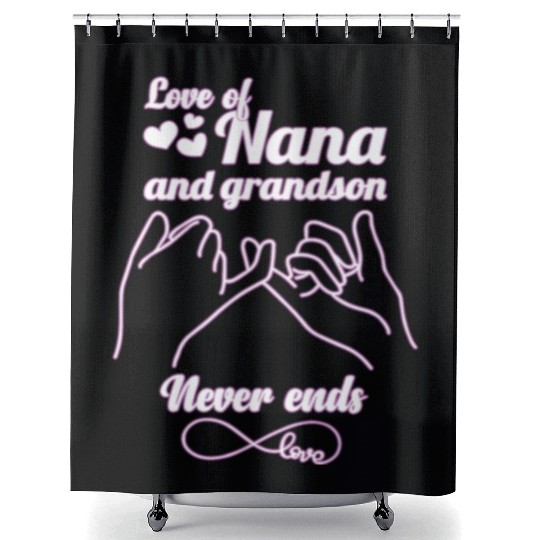 love of nana and grandson never end mother grandma Shower Curtains