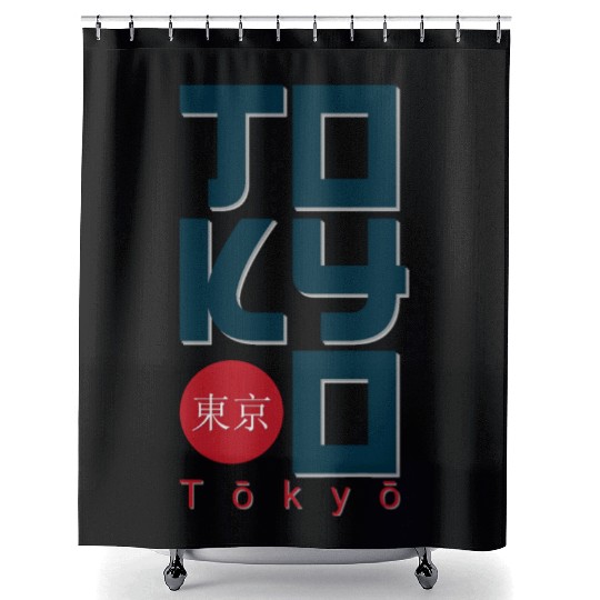 Tokyo Shower Curtains and apparel design effect print,
