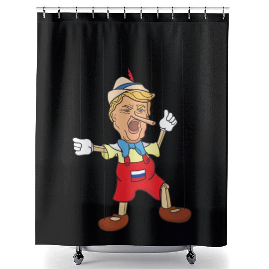 Trump Lying Pinocchio Shower Curtains