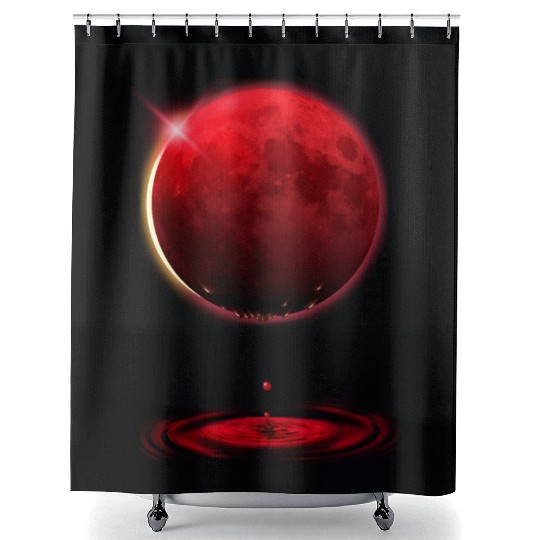 Vampire werewolf blood red moon eclipse Shower Curtains