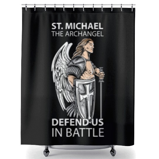 St Michael the Archangel Saints Angel Catholic Shower Curtains