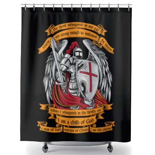 Knight templar I am a child of God Shower Curtains Halloween