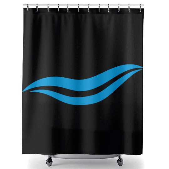 waves born to swim born to swim logo swimmer club Shower Curtains