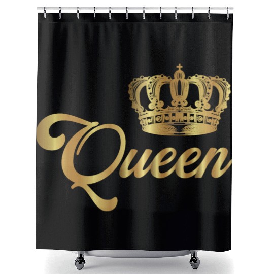 Crown Crowns King Queen JGA Wedding Bride Groom Pr Shower Curtains