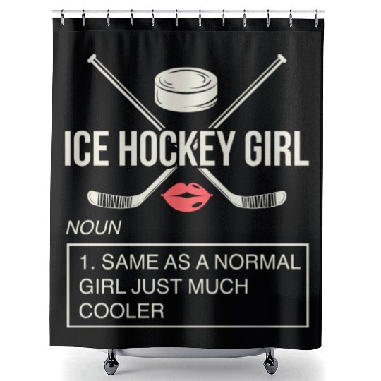 ICE HOCKEY: Ice Hockey Girl Shower Curtains