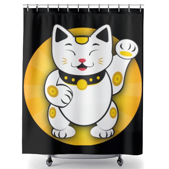 Maneki Neko - Japanese Lucky Cat Shower Curtains