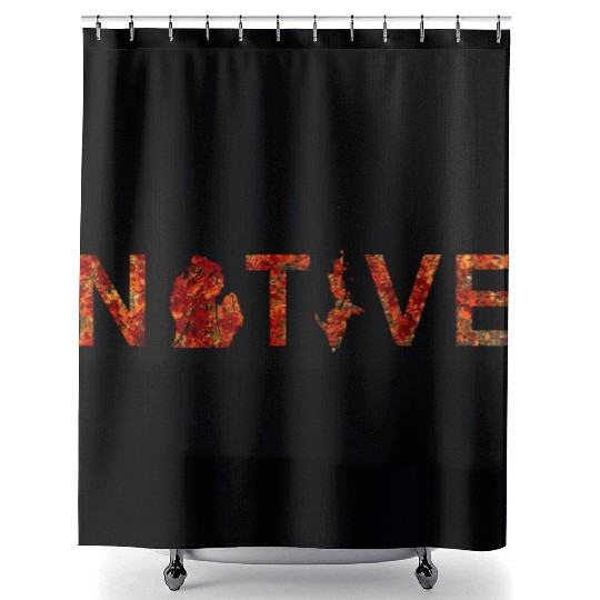 Native Michigan Red Autumn Foliage Shower Curtains