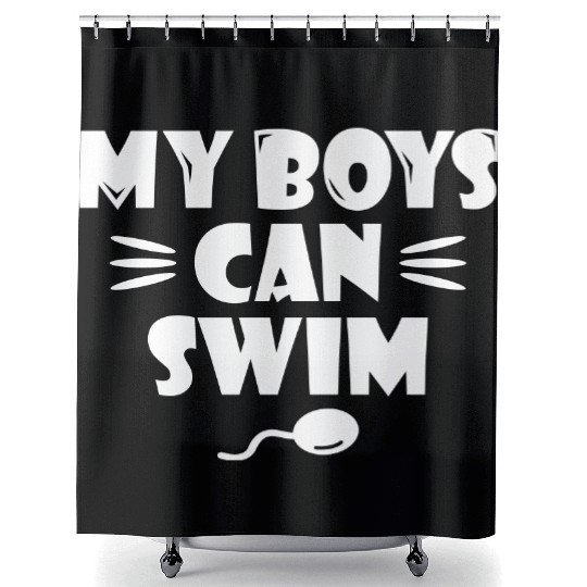 My Boys Can Swim Shower Curtains