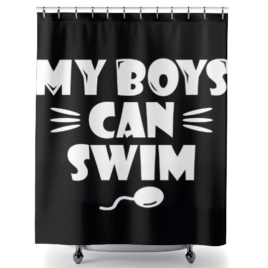 My Boys Can Swim Shower Curtains