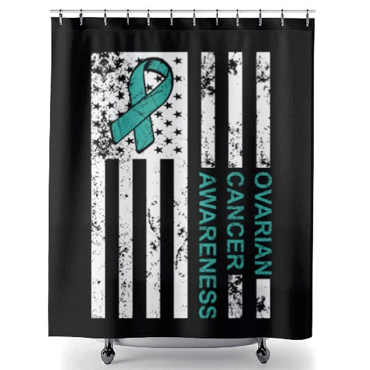 USA Flag Ovarian Cancer Awareness Shower Curtains