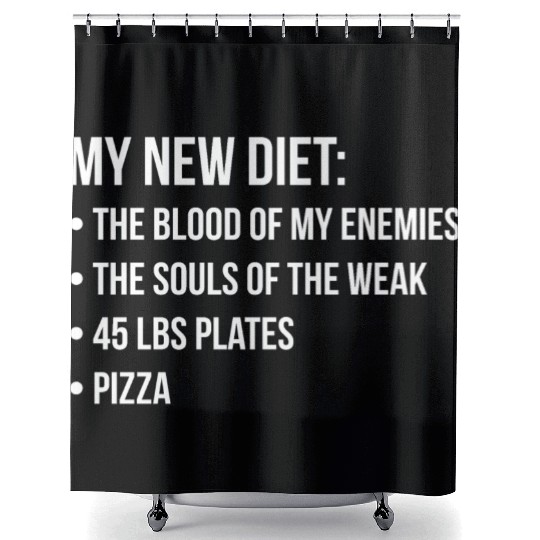 New Diet, Blood, Souls, Pizza, Funny, Novelty Gym Shower Curtains
