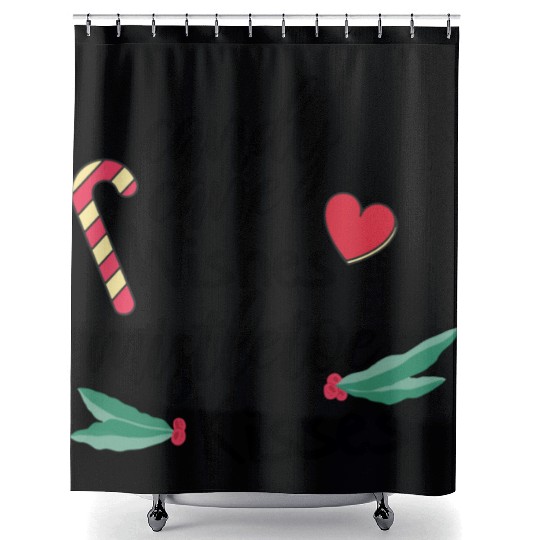 Candy cane wishes and mistletoe kisses Shower Curtains