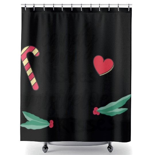 Candy cane wishes and mistletoe kisses Shower Curtains