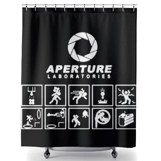Portal Aperture Science Laboratories Video Game Me Shower Curtains