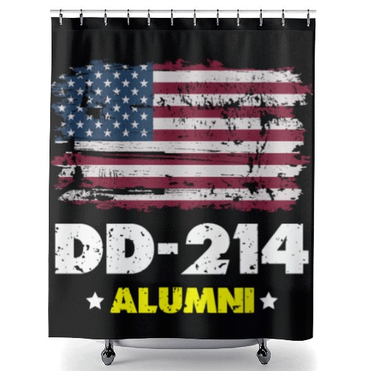DD-214 Us Armed Forces Alumni American Flag Shower Curtains