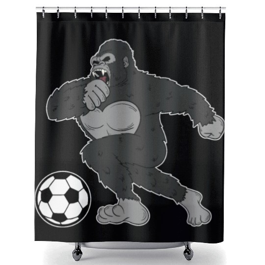 Gorilla Mokey Ape Soccer Player Gift & Present Shower Curtains