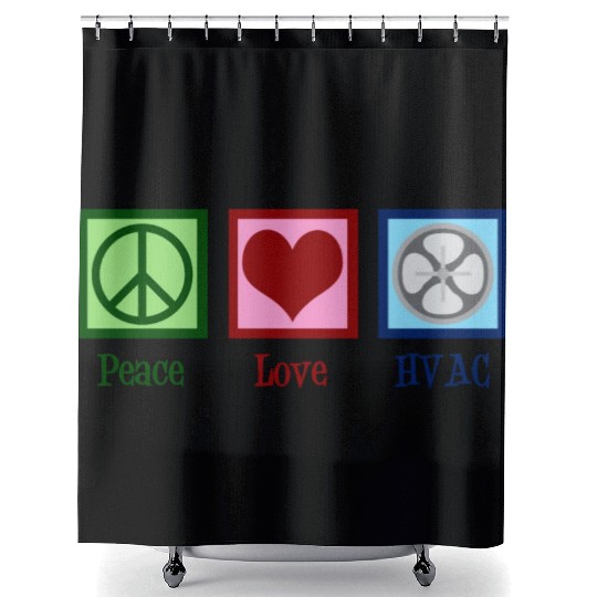 Peace Love HVAC Shower Curtains