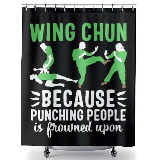 Wing chun Shower Curtains Kung Fu Martial Arts usa sport